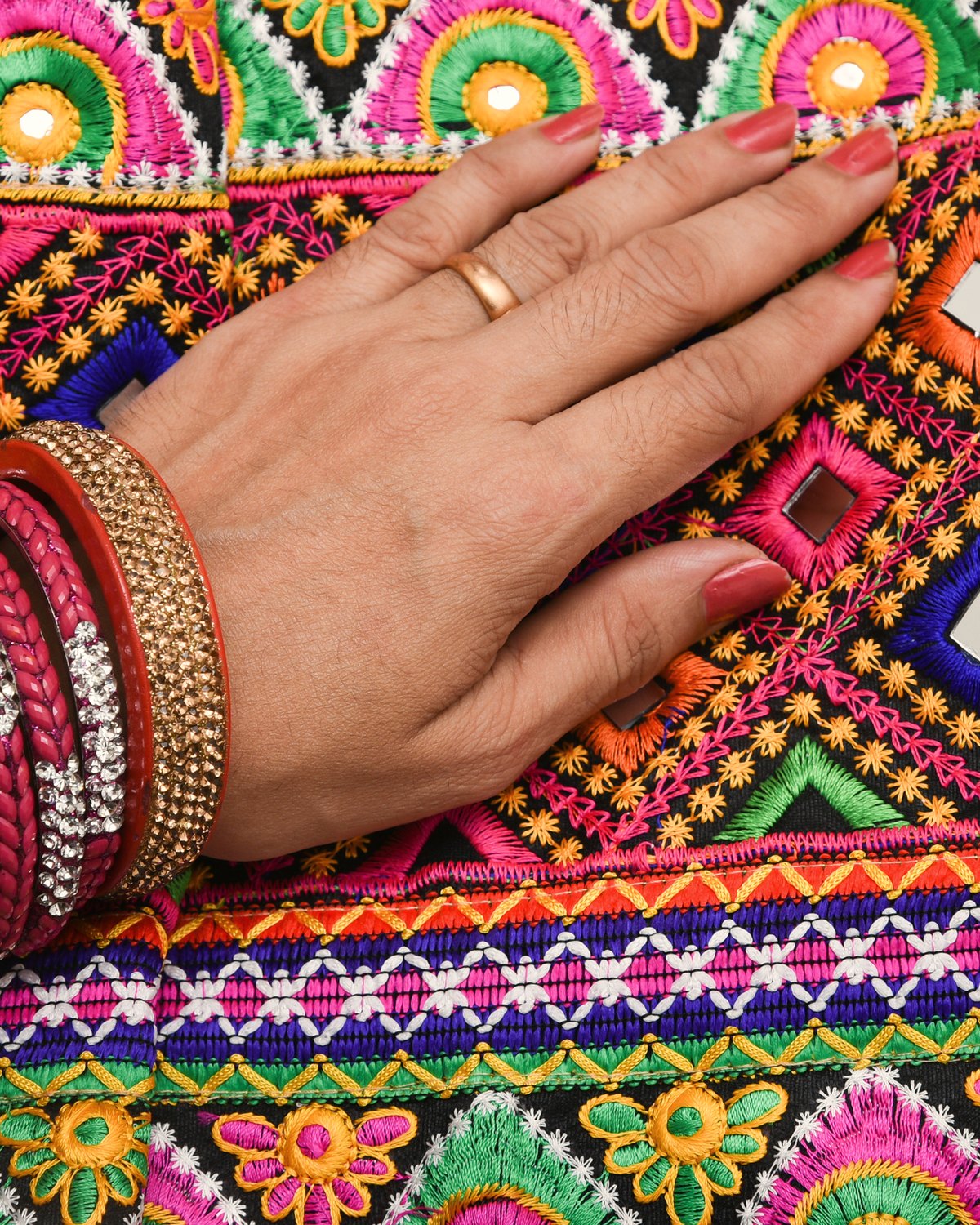 Kutch Mirror-Work Cushion Cover